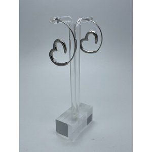 Heart Earrings, Stainless Steel Earrings, Open Heart Earrings, Hoop Earrings